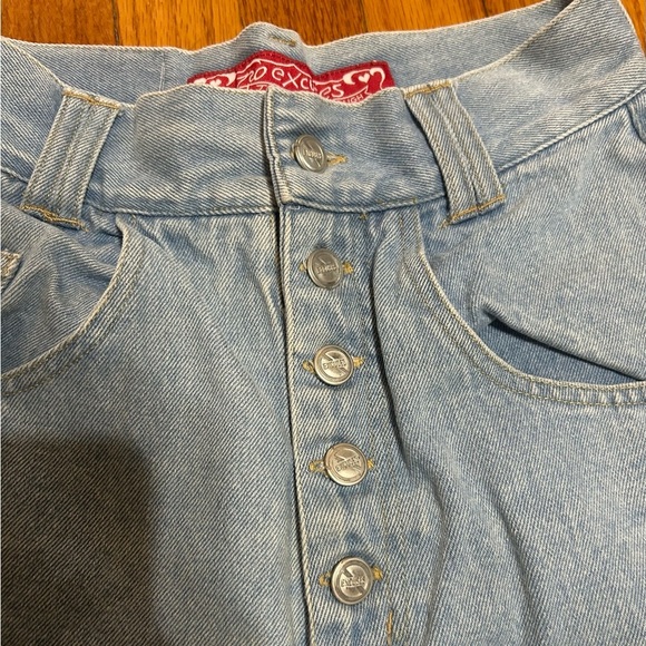 No Excuses Vintage 90s Button Fly Jean Shorts Size 9/10 Runs Small - Picture 2 of 11